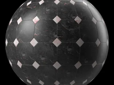 Marble Tile Materials 14- Marble Mixed by Stone  Pbr 4k Seamless Low-poly 3D model