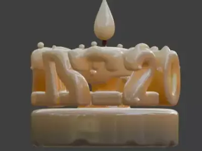 High-Quality 3D Cartoon New Year  Candle Low-poly 3D model