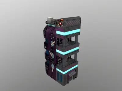 Cyberpunk City - Building 43 Low-poly 3D model
