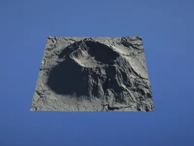 Landscape Environment Volcano Snow 48 Low-poly 3D model
