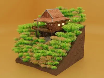 3D Thai style house 3D model