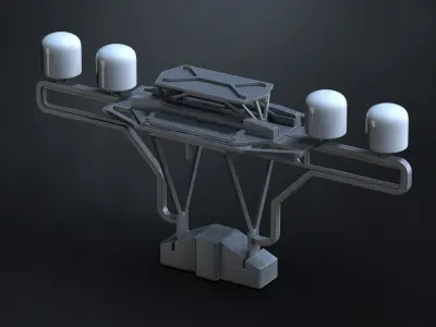 11 Hard Surface SUBD Scifi Radio Antennas 3D model