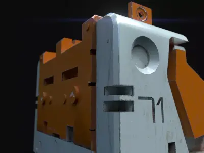 Sci-fi heavy metallic container - game-ready asset Low-poly 3D model