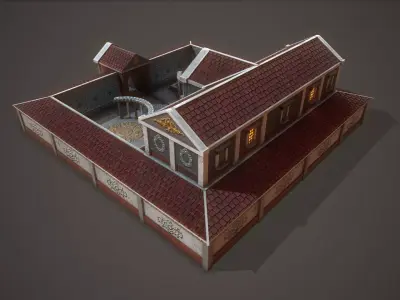 Roman Greek Villa Low-poly 3D model