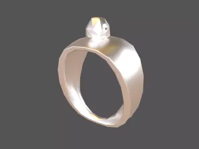 Gem Simple Ring v1 002 Low-poly 3D model