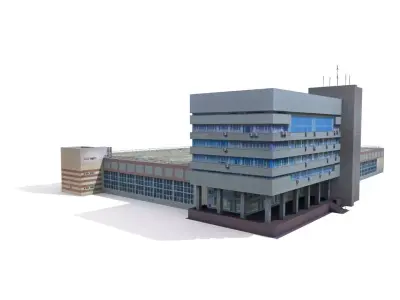 Administrative building Low-poly 3D model
