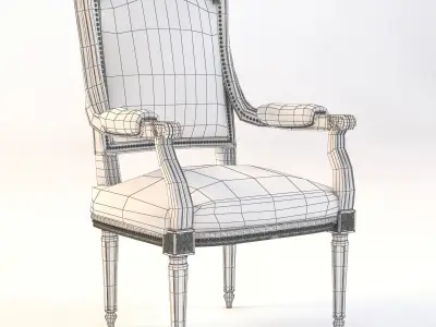 Varennes Louis Xvi Style Lounge Or Desk Seating 3D model