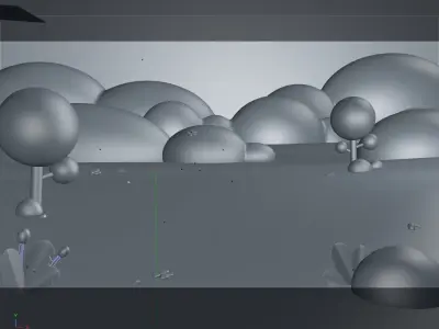 cartoon forest scene 3D model