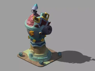 Combat tower normal state 3D model