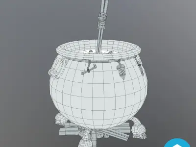 Witch Cauldron  Low-poly 3D model