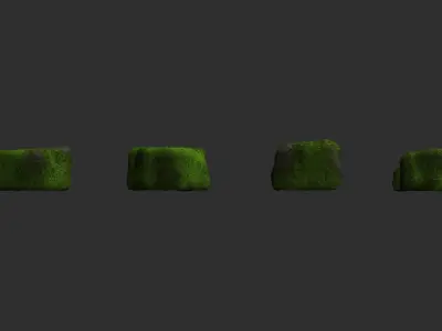Cave Platform 3 - Moss 2 Low-poly 3D model