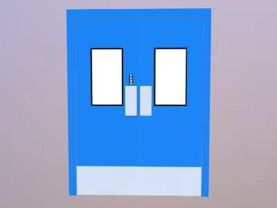 Steel Door Push Pull Low-poly 3D model