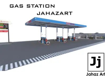 Gas Station JahazArt Low-poly 3D model