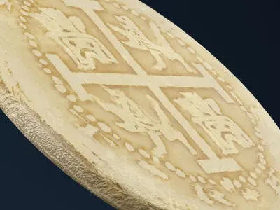 Golden Coin Low-poly 3D model