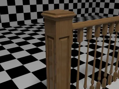 Interior Railing - Style 3 3D model