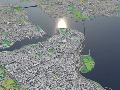 Istanbul Turkey 30x30km 3D City Map 3D model