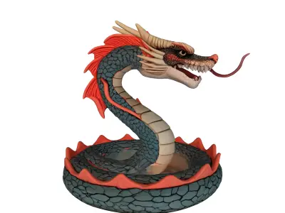 Snake Dragon Low-poly 3D model buy