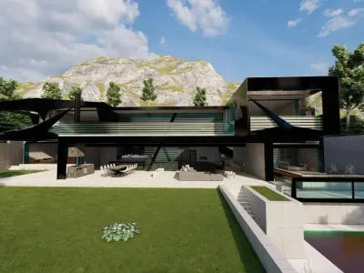 Casa Scene-villa-modern house 3D model 31