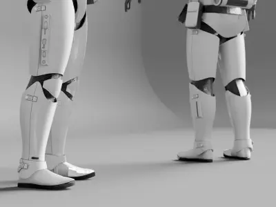 Storm Trooper First Order from Star Wars Battlefront RIGGED Low-poly 3D model