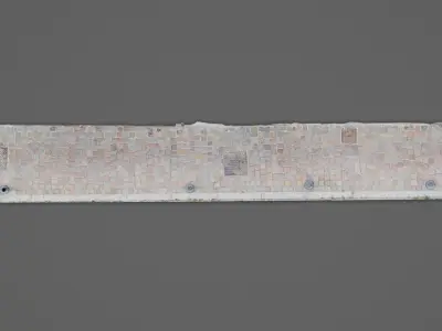 Street cobblestone granite sidewalk raw scan 3D model