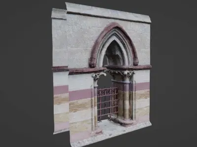 Stone Gothic Arch - Ornate Photo-Scan Archway Low-poly 3D model