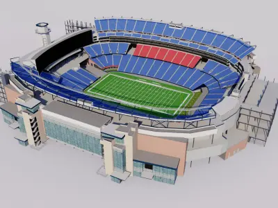 Gillette Stadium - Boston - New England Patriots - USA 3D model 3D model