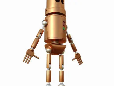 Old metal robot Bukk 3D model