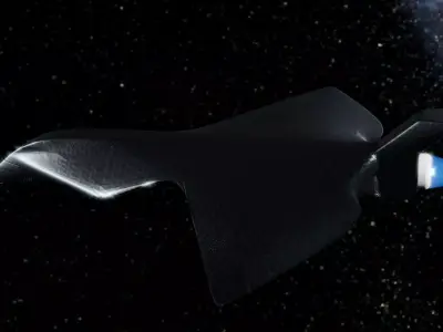 Space Ship in Space Scene 3D model
