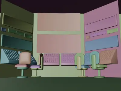 sci-fi desk scene environment 3D model