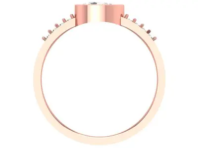 Solitaire Women Light Weight Pear Stone Band Ring 3D print model get