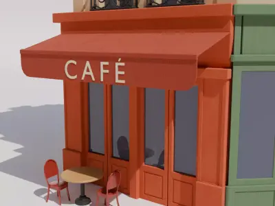 Parisian Building Project Low-poly 3D model