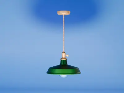 Vintage Hanging Lamp Low-poly 3D model