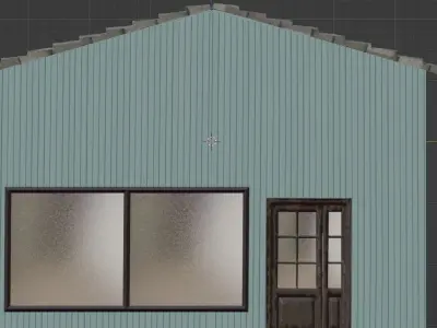 low poly house set of buildings with windows and doors Free low-poly 3D model