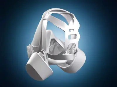 Full Face Industrial Respirator Mask 3D print model