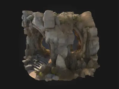 Rocky Archway Passage  A Gateway Carved by Time 3D model