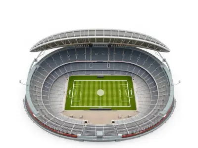 Modern Football Stadium D Model Pack Low-poly 3D model