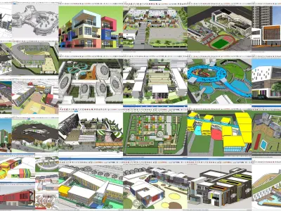 Collection 30 Sketchup Kindergarten models 3D Model Pack