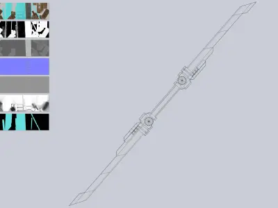 Sci fi elite twinblade Low-poly 3D model