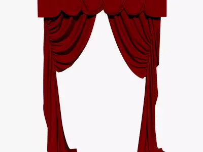 Double Curtain for two standard Windows 3D model