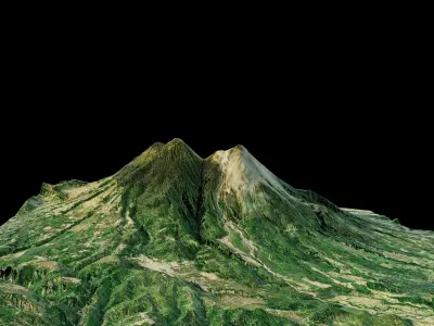 Fuego volcano and acatenango terrain 3d model 3D model