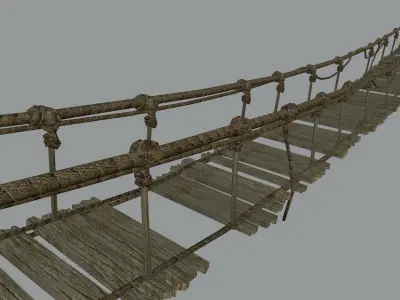 Hanging Bridge Low-poly 3D model