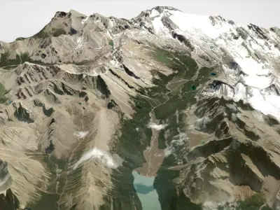 Mountain  landscape Banff National Park Canada 3D model