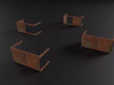 Barricade Pack Low-poly 3D model