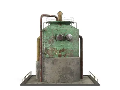 Rusty Industrial Tank Low-poly 3D model