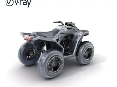 Futuristic Graphite Quad Bike model pack Low-poly 3D model