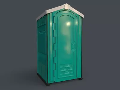 PBR Portable Outdoor Beach Chemical Toilet Low-poly 3D model