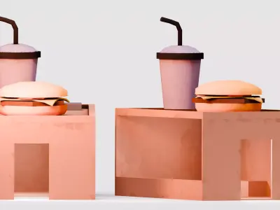 Amusement Park - Food Stand 1  Low-poly 3D model