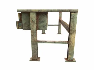 Iron table workbench tool painted da1 Low-poly 3D model