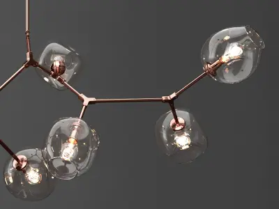 Branching bubble 9 lamps 3 3D model