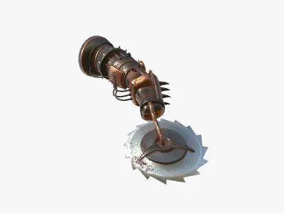 Robotic Arm A09 Steel Dirt - Character Design SciFi Low-poly 3D model